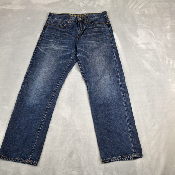 American Eagle Jeans Mens 29/30 (29x28) Relaxed Straight Blue Denim - Picture 1 of 10